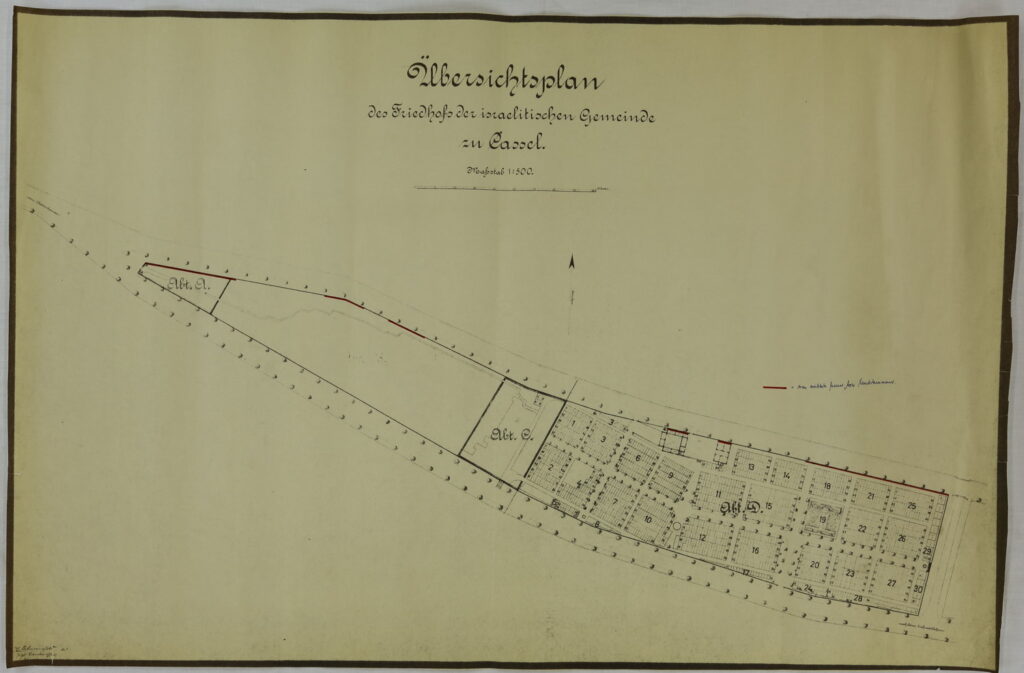 alter Übersichtsplan Jüdischer Friedhof Kassel-Bettenhausen